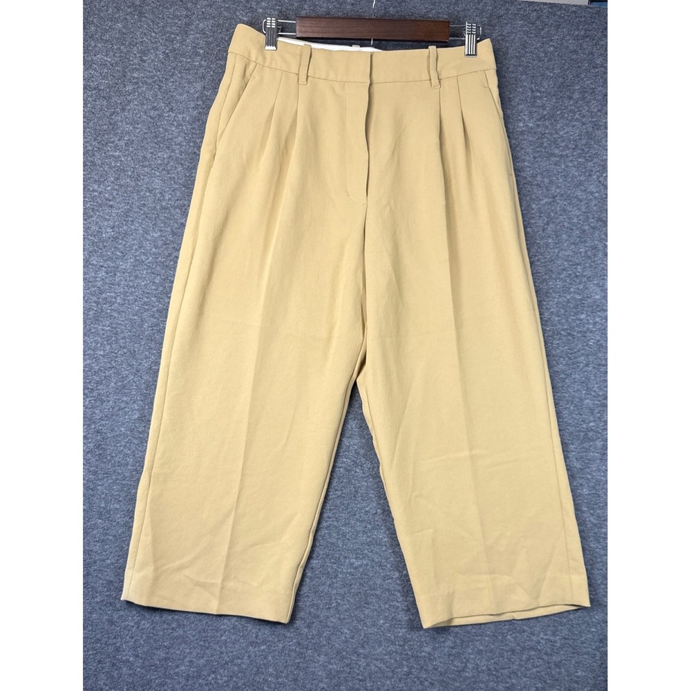 Wilfred Aritzia The Effortless Wide Leg Cropped Pant Crepette High Waist Size 10